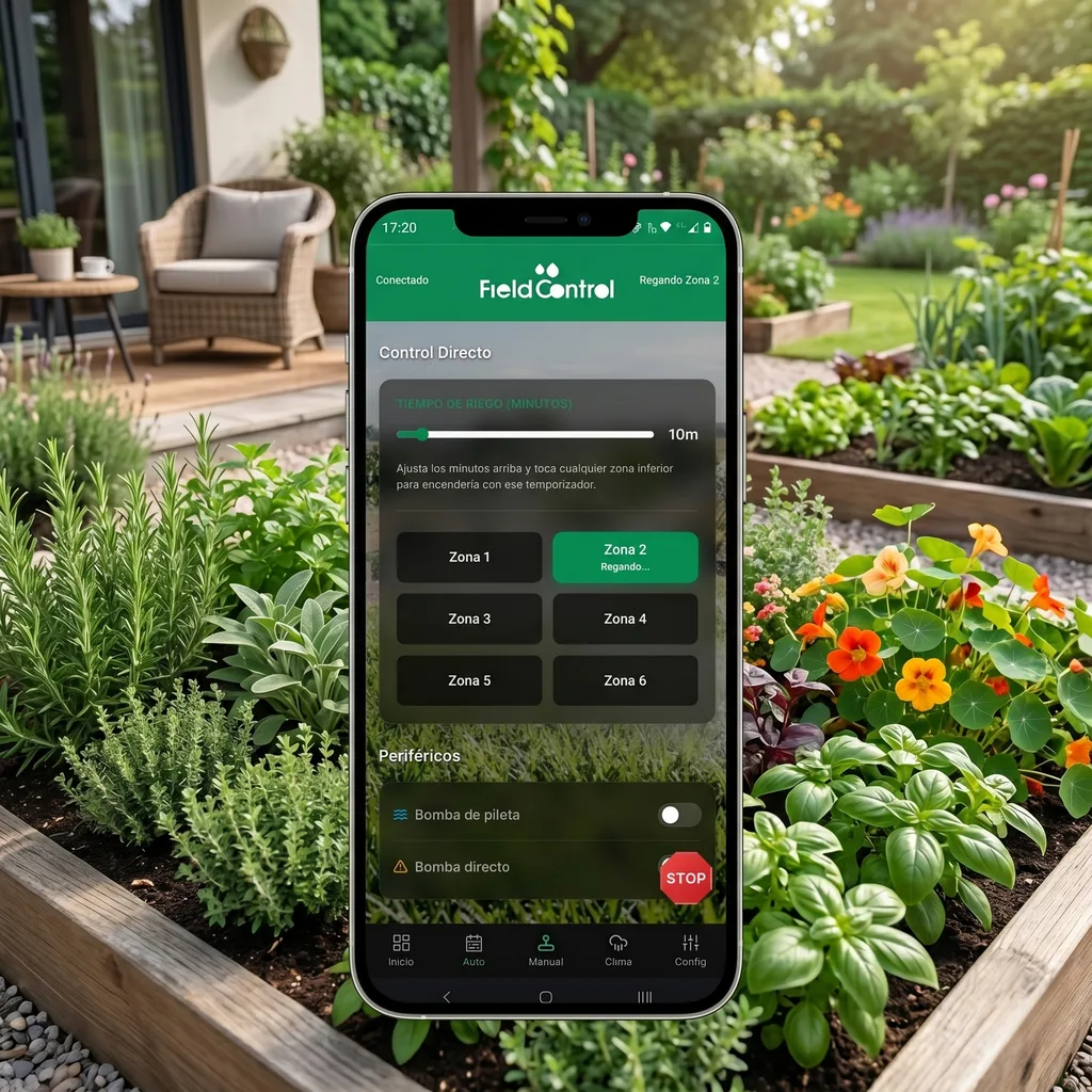 App FieldControl riego - Control manual por zonas